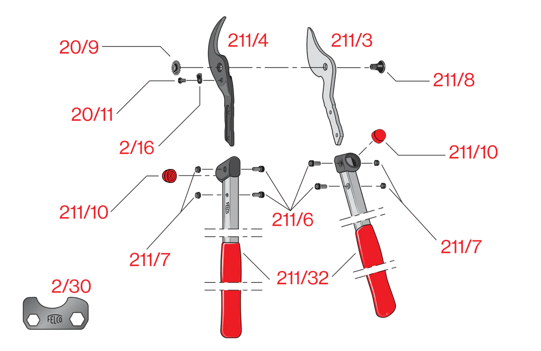 Pièces détachées pour sécateur élagueur FELCO 211-50