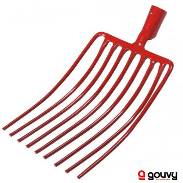 Fourche à Cailloux Forgée 9 Dents 35 cm SANS MANCHE GOUVY